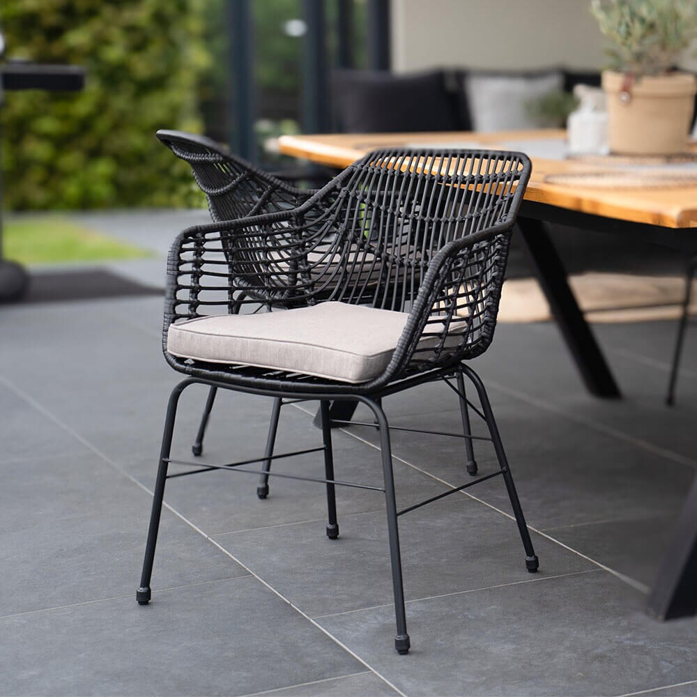 HOME DELUXE Gartenstuhl inkl. Sitzkissen TARA - 8er Set