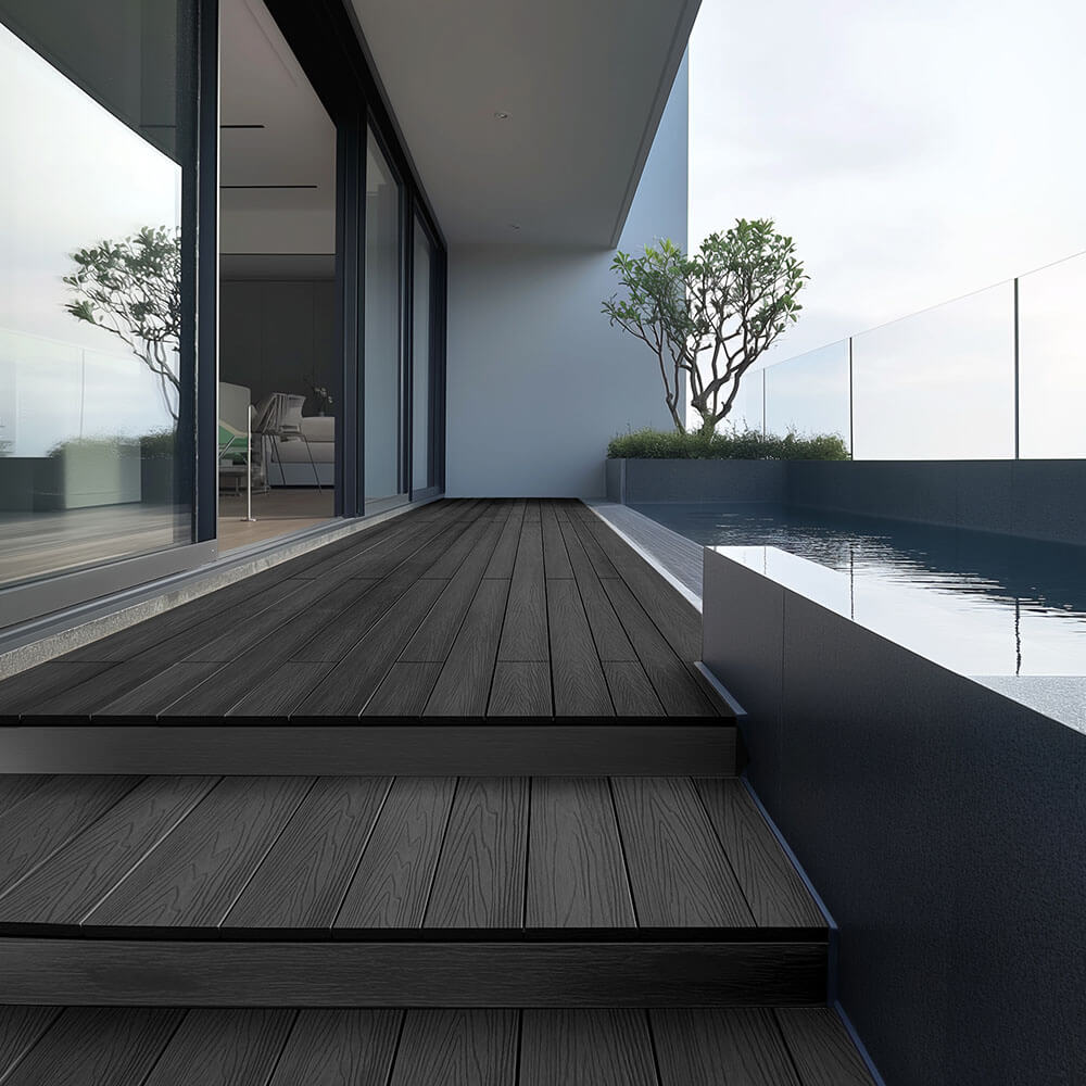 HOME DELUXE WPC Terrassendielen SAMANA PREMIUM Komplettset (inkl. Unterkonstruktion) - Anthrazit 50m&sup2; 