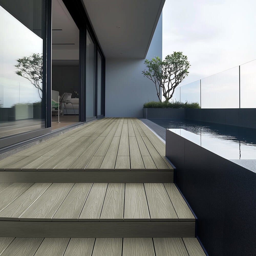 HOME DELUXE WPC Terrassendielen SAMANA PREMIUM Komplettset (inkl. Unterkonstruktion) - Antik 20m²