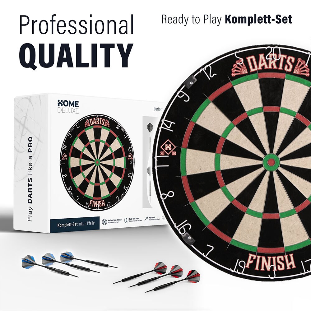 HOME DELUXE Dartscheibe Klassisch ohne Surround GOOD DARTS 