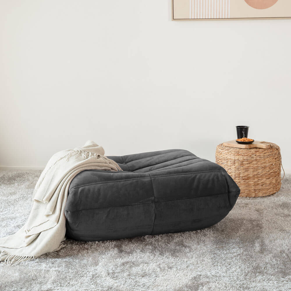 HOME DELUXE Relaxsessel Hocker CHILL - Anthrazit 