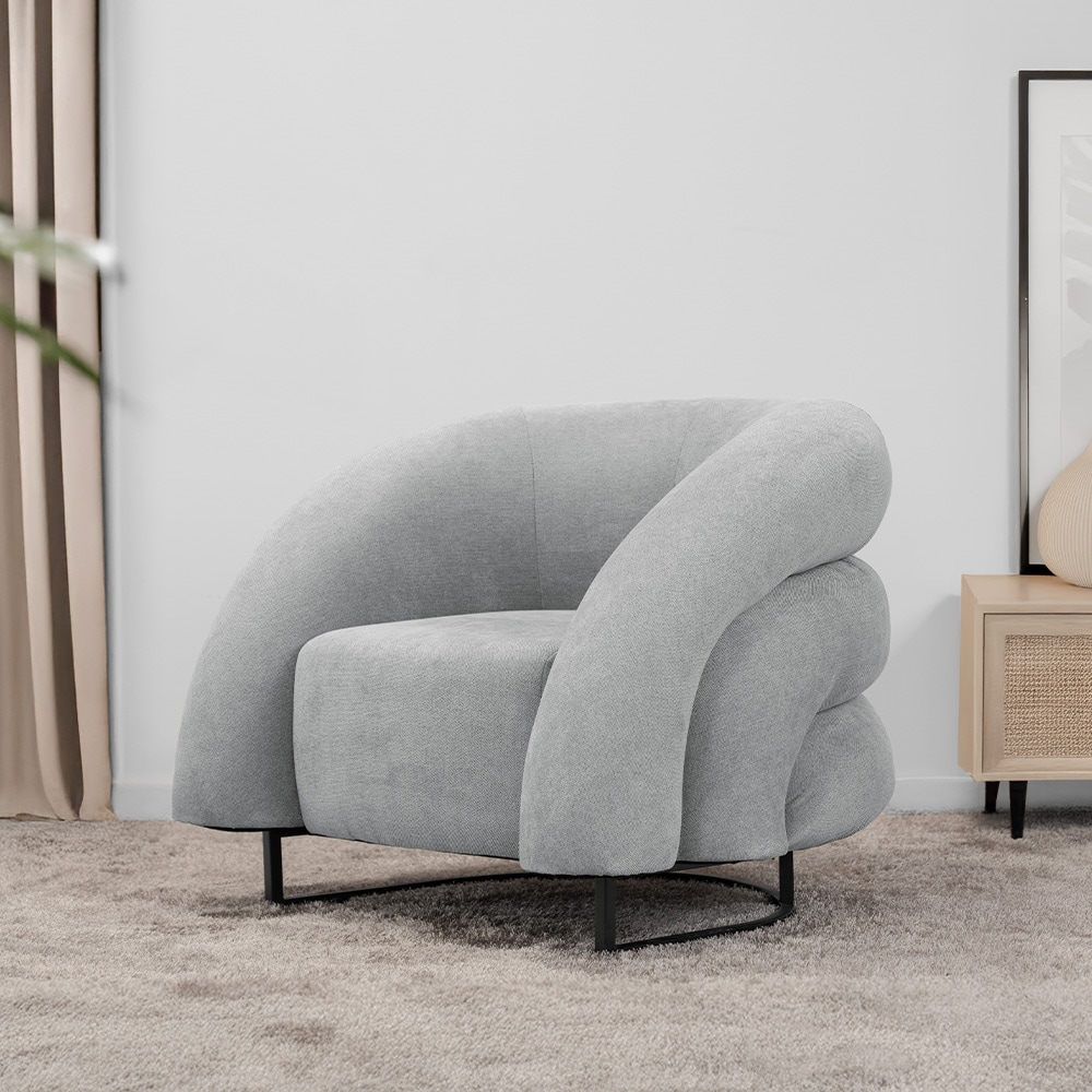 HOME DELUXE Sessel MACA - Samtgewebe Grau 