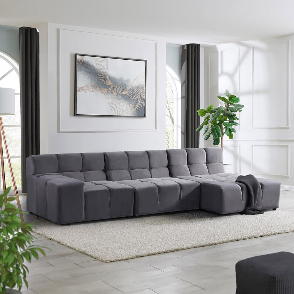 HOME DELUXE Modulares Sofa ORLENA - Anthrazit 306 x 148 cm 