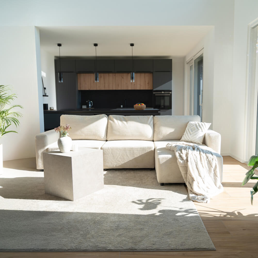 HOME DELUXE Modulares Schlafsofa VINA Beige - 210 x 92 cm 