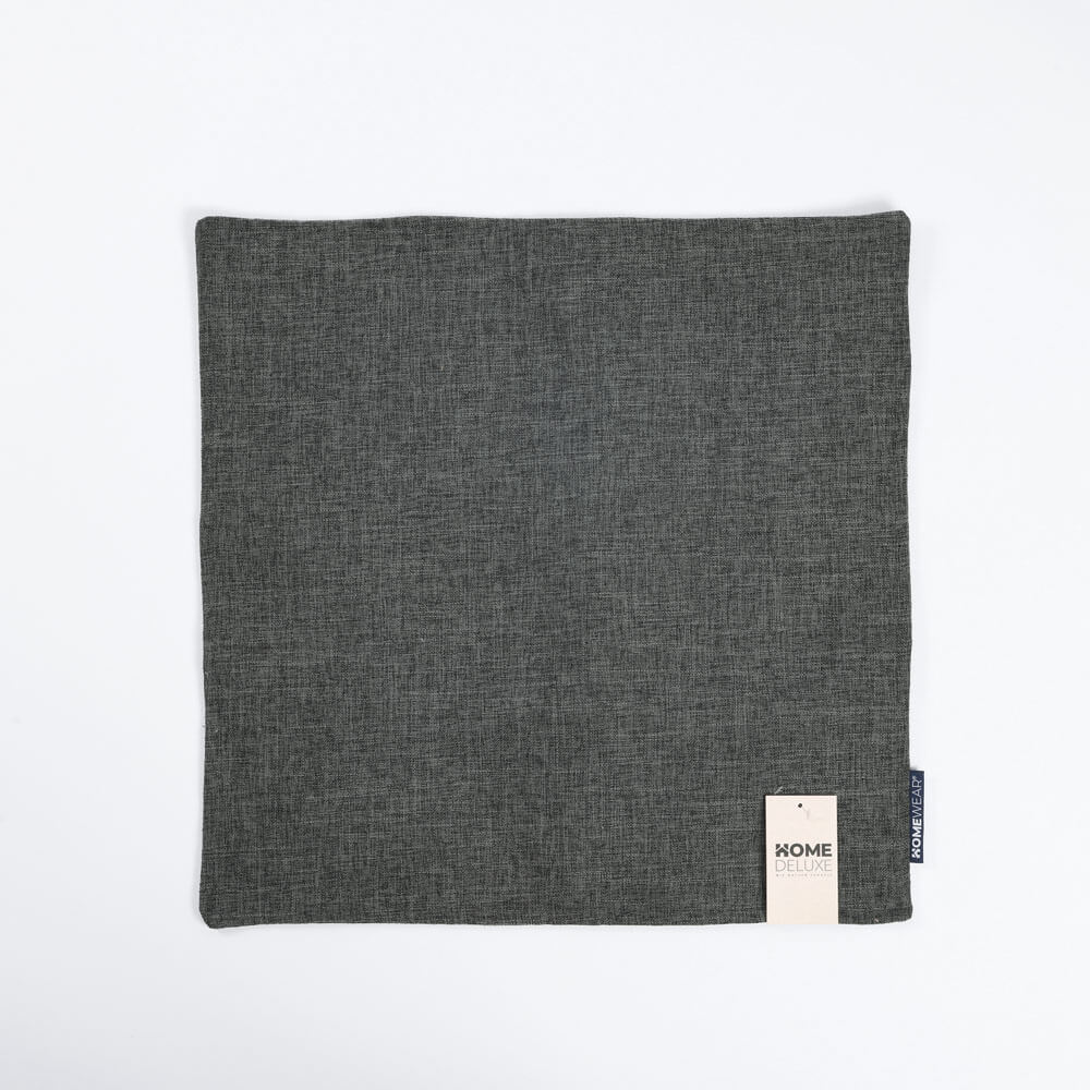 HOME DELUXE Leinen Kissenbezug CHARM mit Kissenf&uuml;llung - Anthrazit 