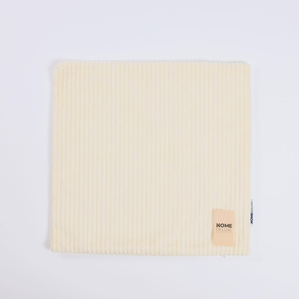 HOME DELUXE Cord Kissenbezug LILO mit Kissenf&uuml;llung - Beige 
