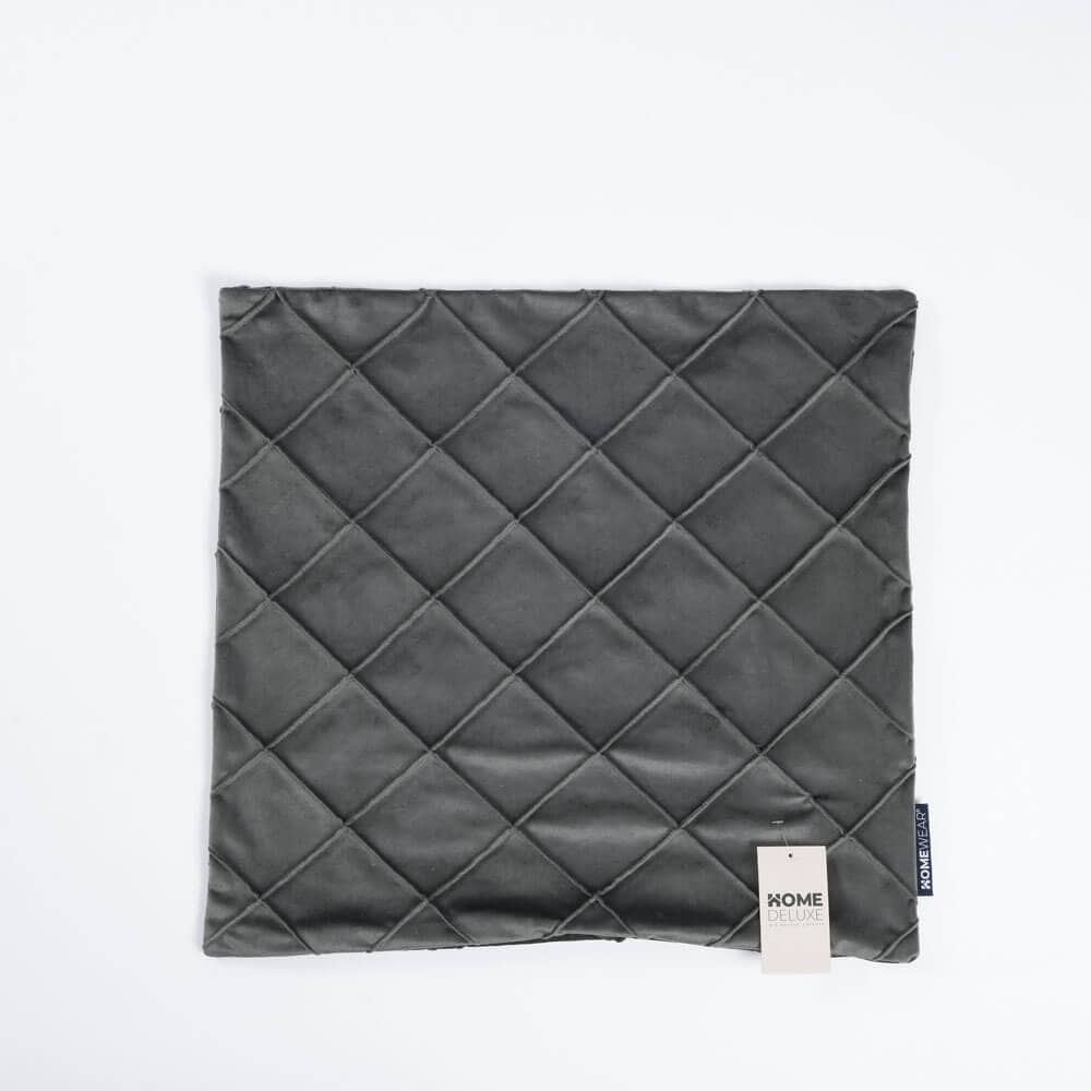 HOME DELUXE Karo Kissenbezug LORI mit Kissenf&uuml;llung - Gr&uuml;n 