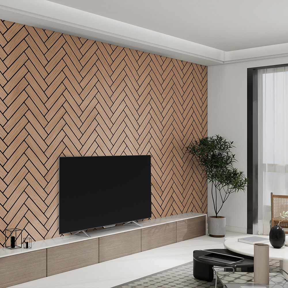 HOME DELUXE Akustikpaneel Fischgr&auml;tenoptik VEGA Grey Oak 12er Set - 80 x 40 cm 