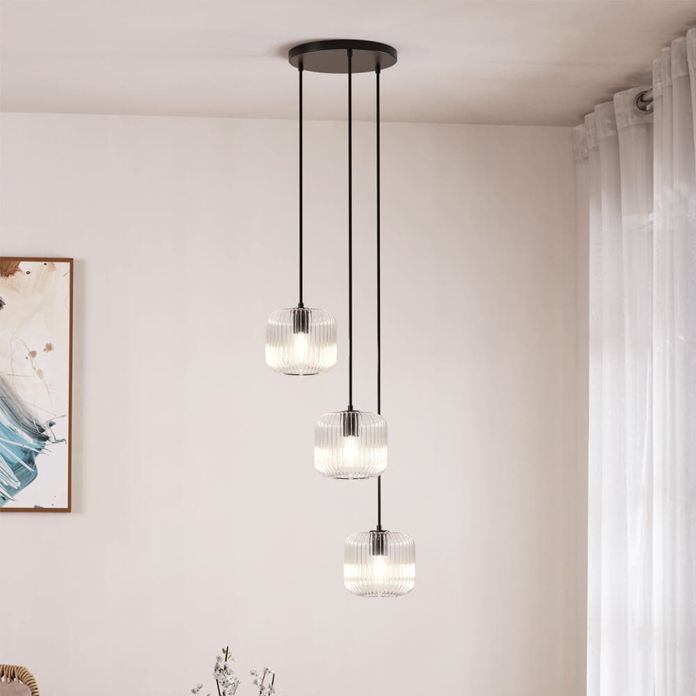 HOME DELUXE Tischlampe aus Glas LILY - Transparent 
