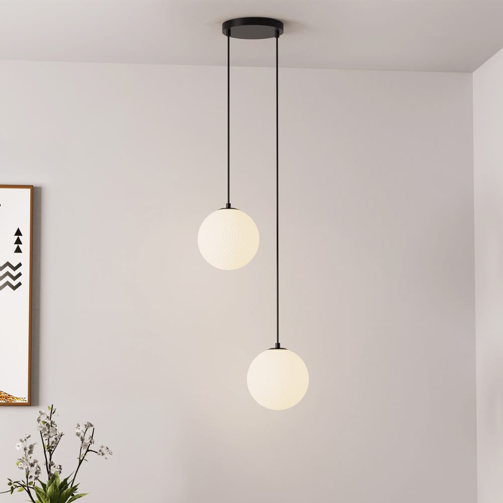 HOME DELUXE H&auml;ngeleuchte aus Glas SUNA - 3-flammig 