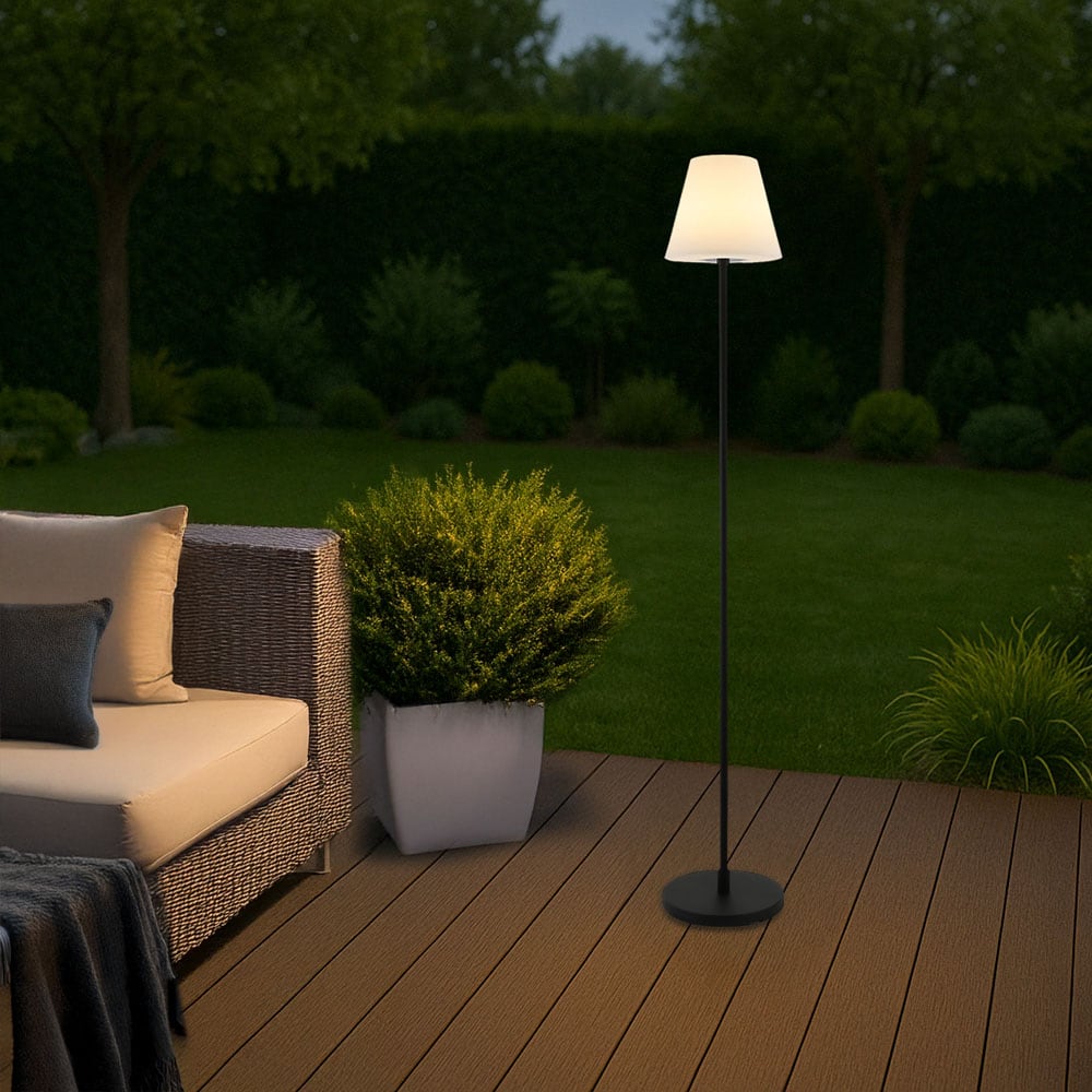 HOME DELUXE LED Solar Stehlampe CLARA - Wei&szlig;, RGB-Farben 