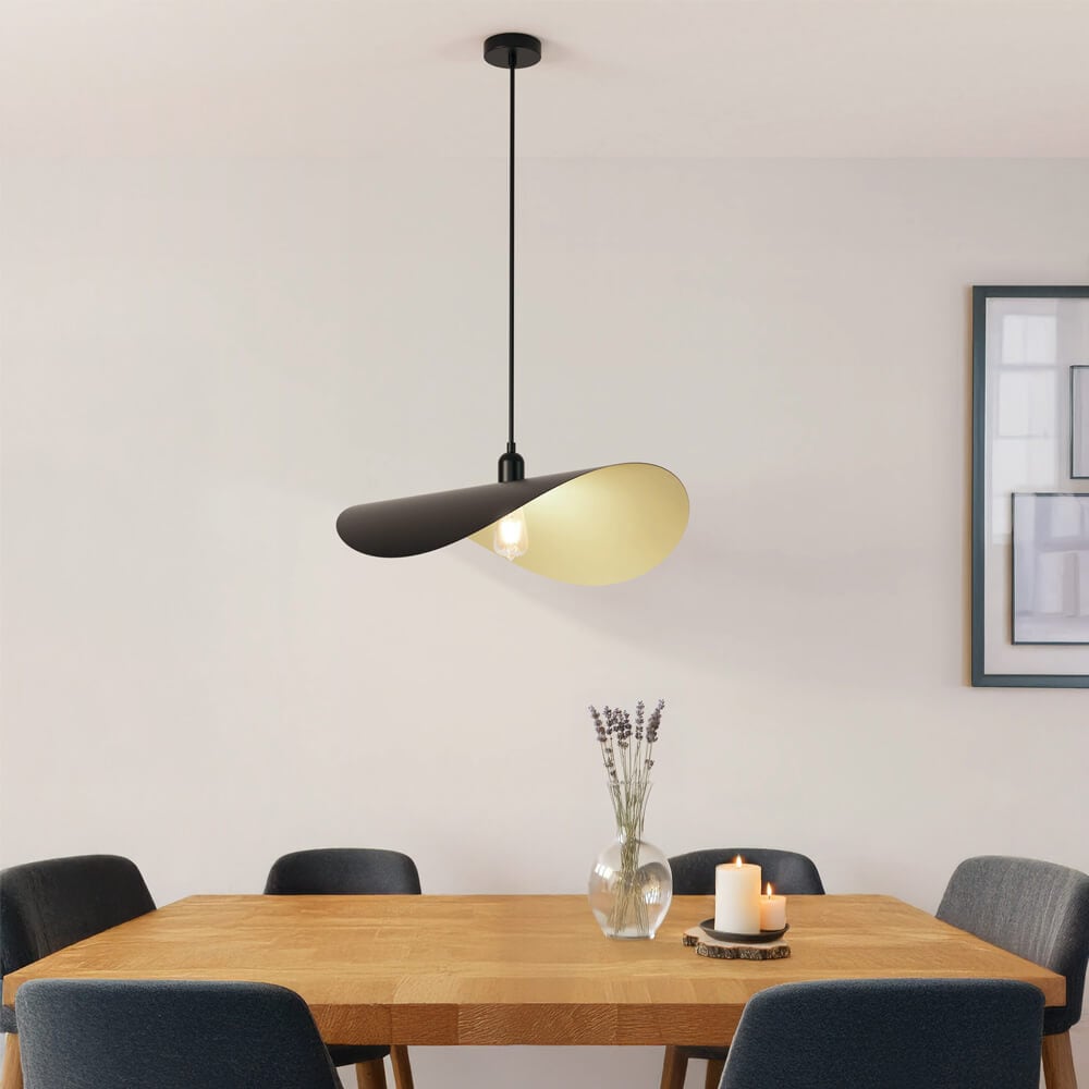HOME DELUXE Design-Pendelleuchte RONA - Schwarz/Gold 
