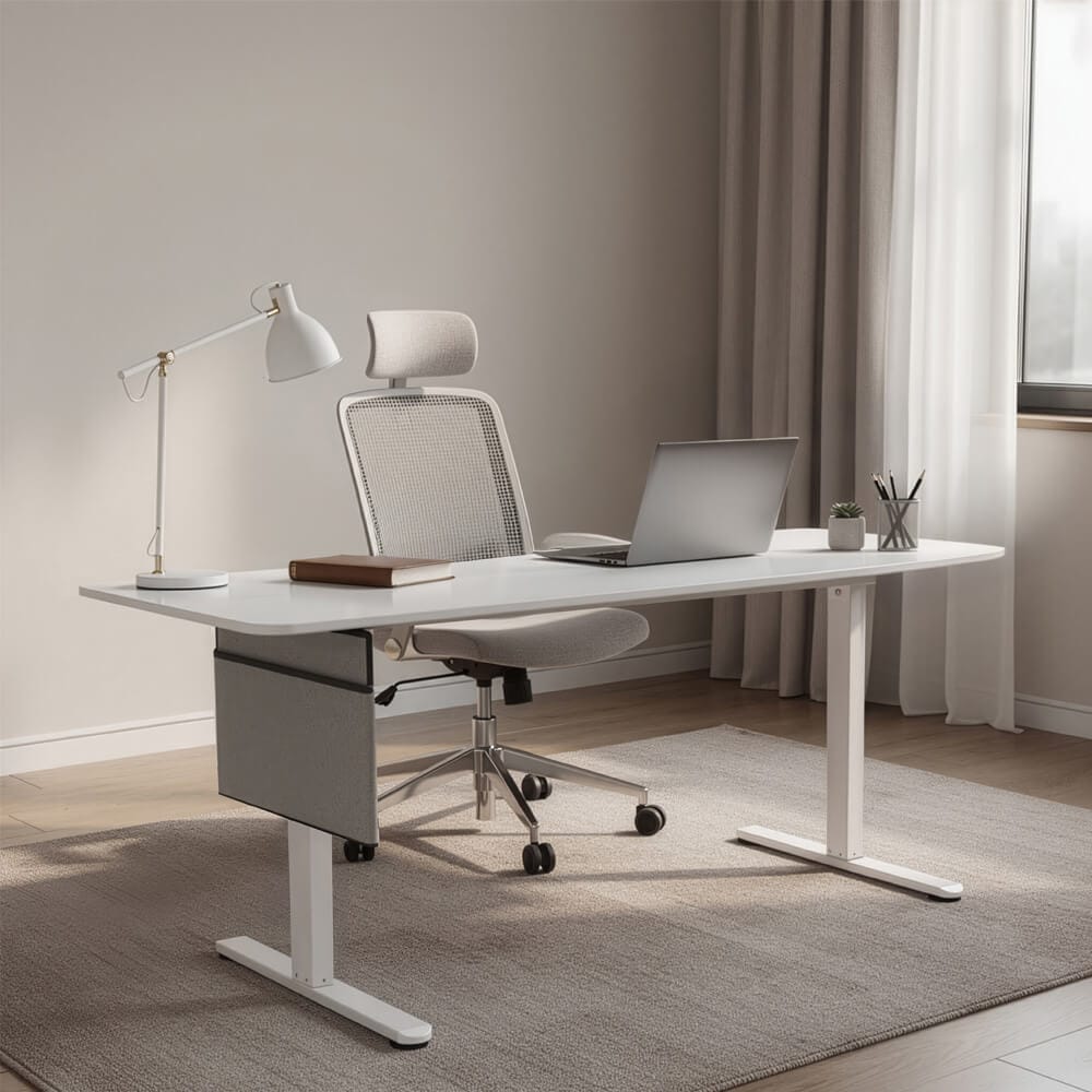 HOME DELUXE H&ouml;henverstellbarer Schreibtisch ELMO Wei&szlig; - 120 x 60 cm 