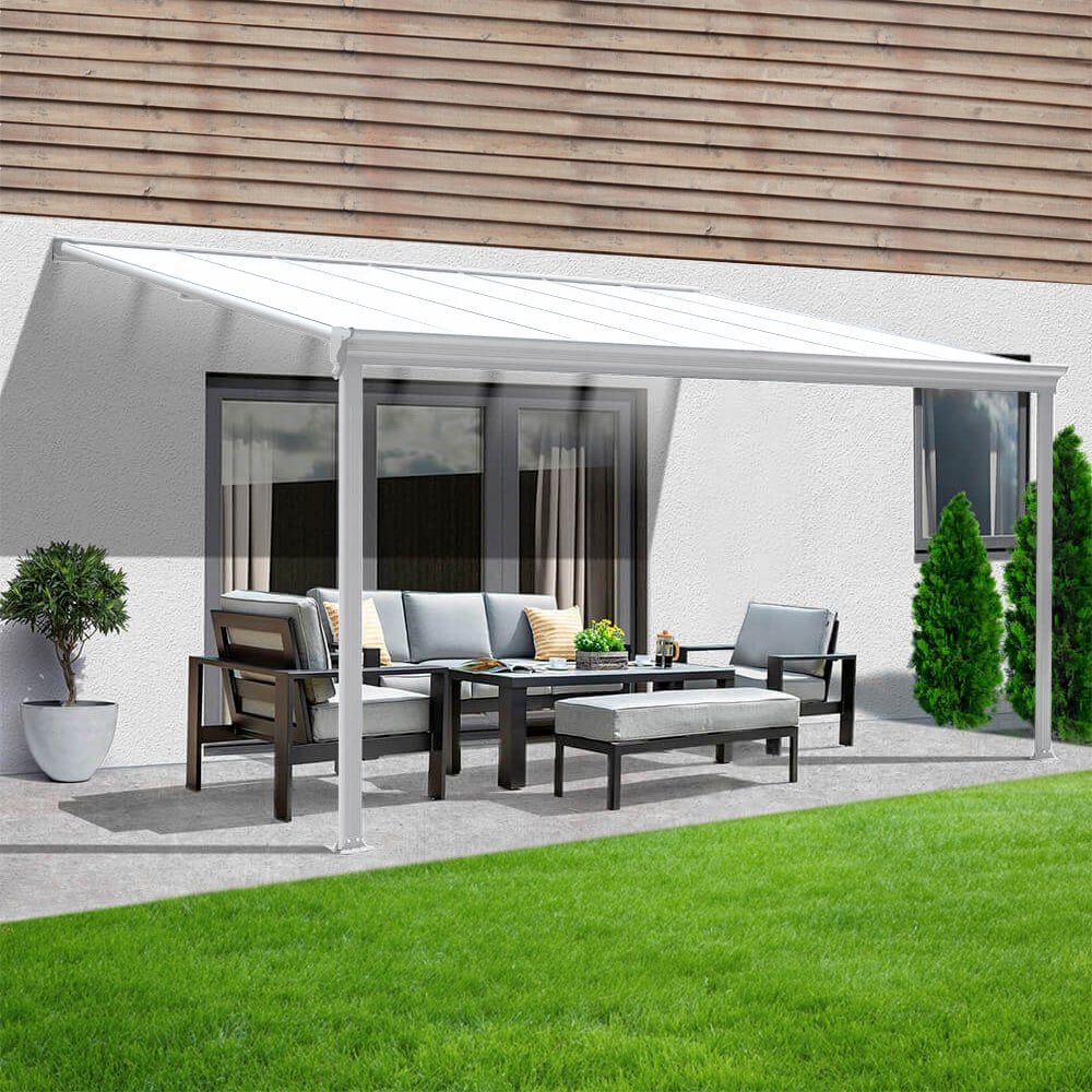 HOME DELUXE Terrassen&uuml;berdachung SOLIS - 312 / 320 x 300 / 303 x 278 / 226 cm Wei&szlig; 