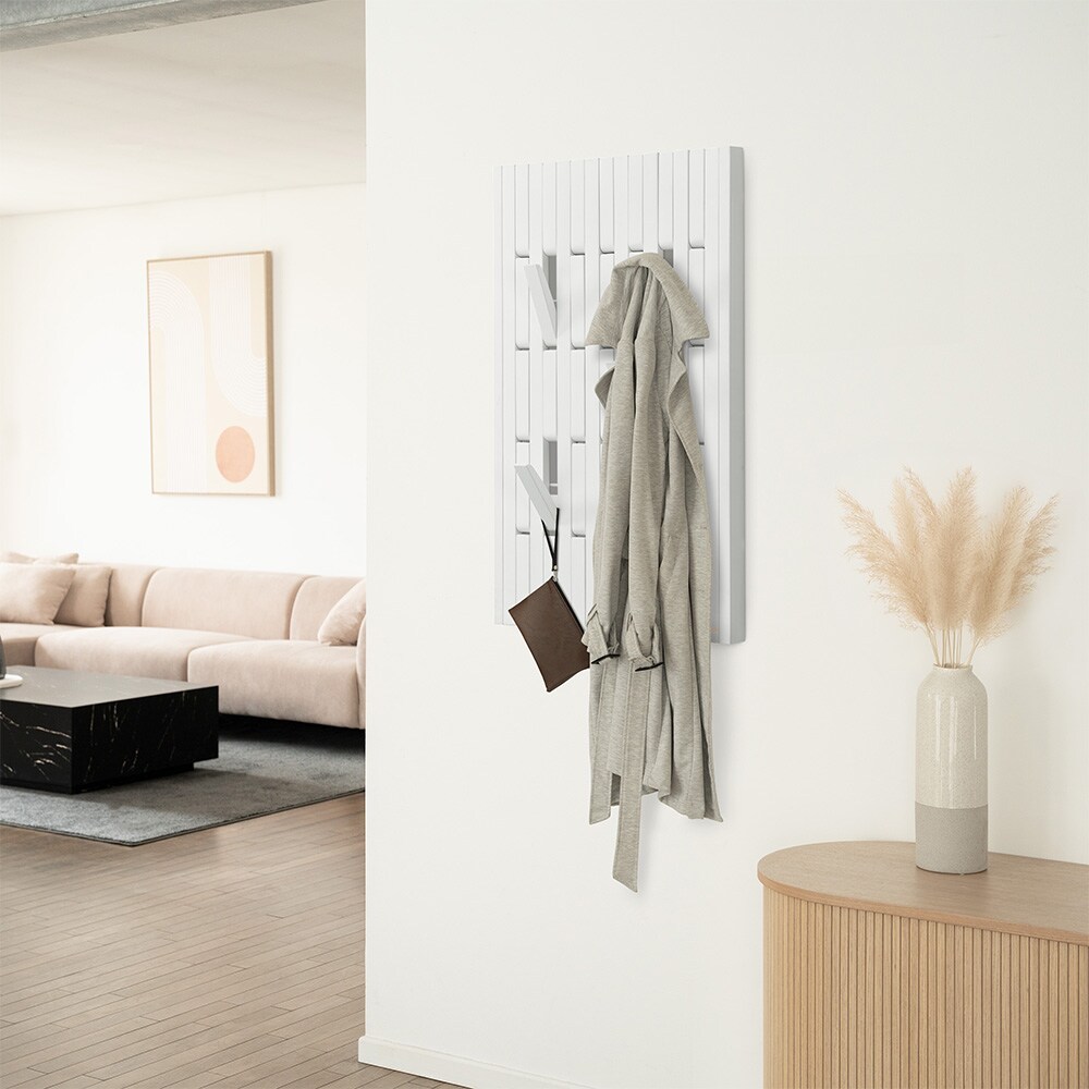 HOME DELUXE Garderobenpaneel QUEST Wei&szlig; - 55 x 4 x 105 cm 