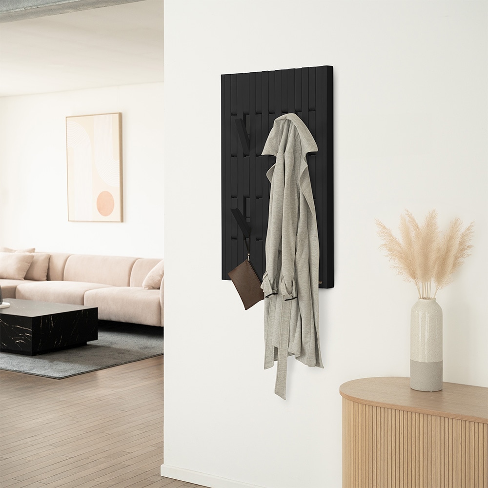 HOME DELUXE Garderobenpaneel QUEST Schwarz - 55 x 4 x 105 cm 