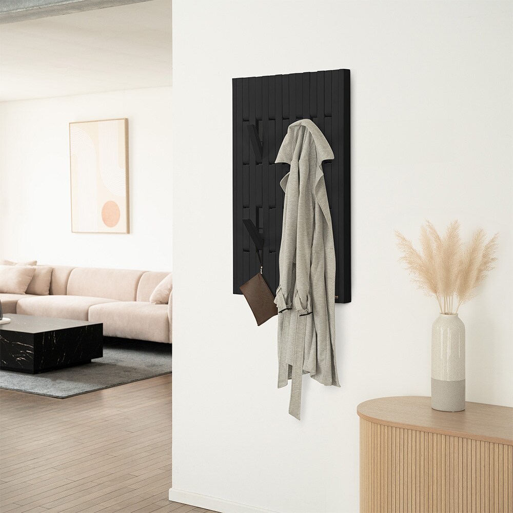 HOME DELUXE Garderobenpaneel QUEST Schwarz - 55 x 4 x 105 cm