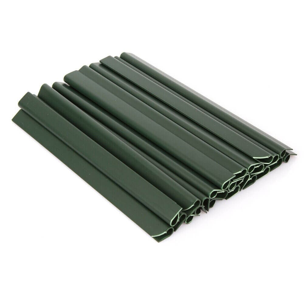 HOME DELUXE Klemmschiene f&uuml;r Zaunfolie DEDUS 20er Set - Moosgr&uuml;n 