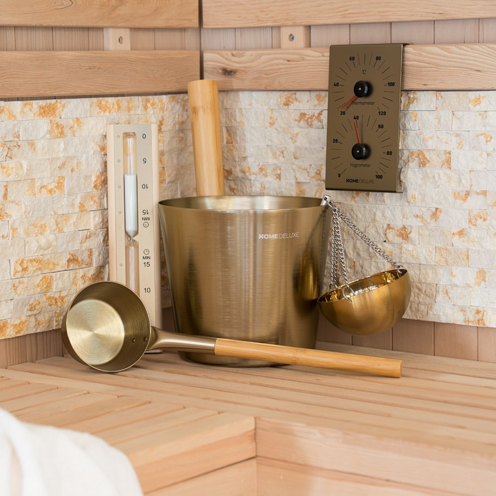 HOME DELUXE Saunazubeh&ouml;r THERA Gold - Komplett Set 