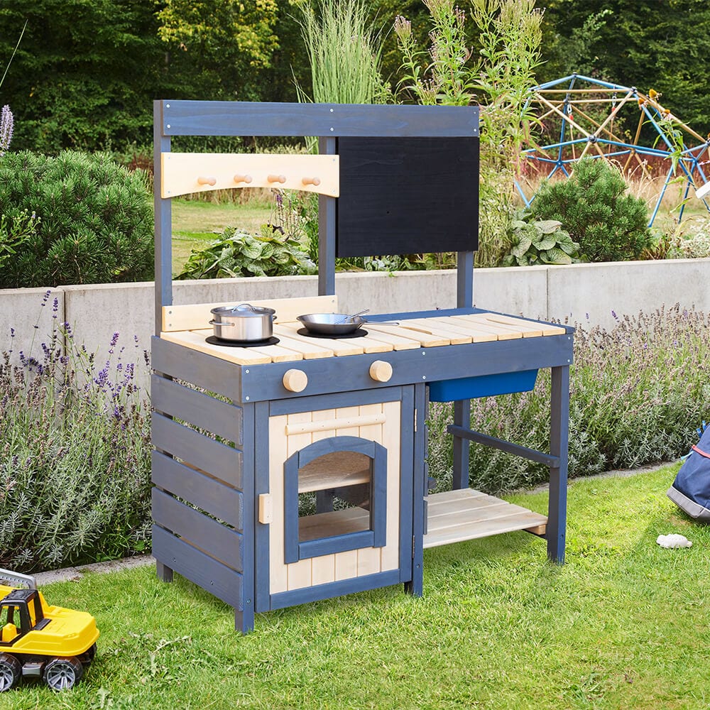 HOME DELUXE Matschk&uuml;che aus Holz MUDINO - Grau 
