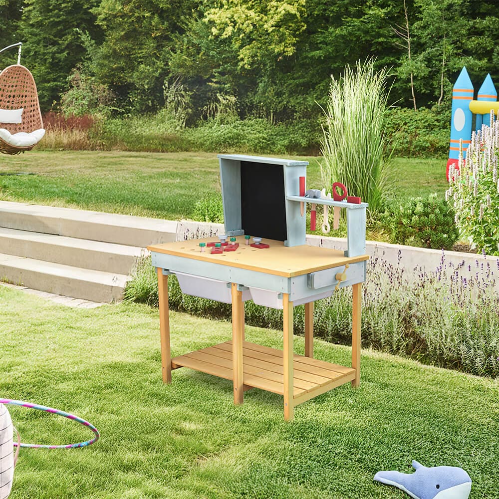 HOME DELUXE Werkbank aus Holz TOOL - Blau 