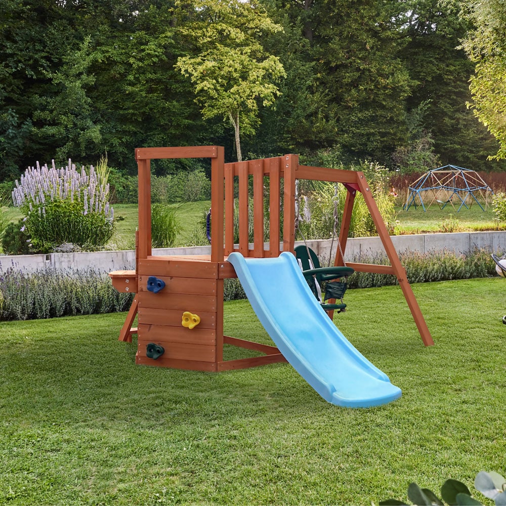 HOME DELUXE Spielturm mit Schaukel ROMI &ndash; 199 x 116 cm 