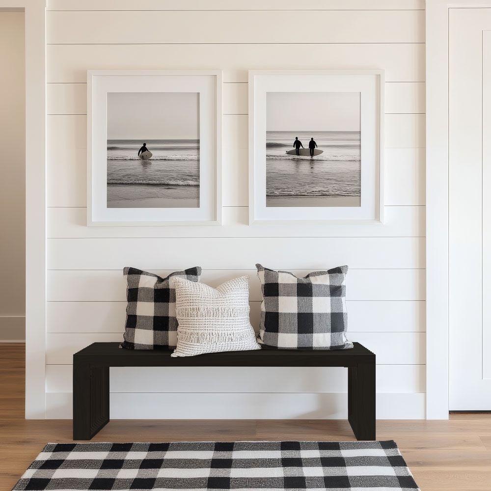 HOME DELUXE Sitzbank aus Holz LORA Schwarz - 110 cm 
