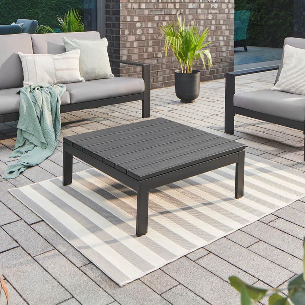 HOME DELUXE WPS Tischplatte f&uuml;r Gartenlounge RIO - Anthrazit 