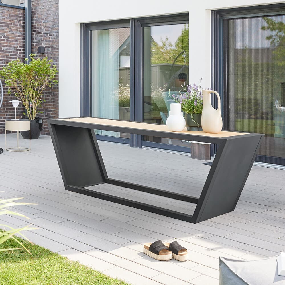 HOME DELUXE Sitzgarnitur aus Stahl KOBON Anthrazit - Made in Germany - 1 x Tisch