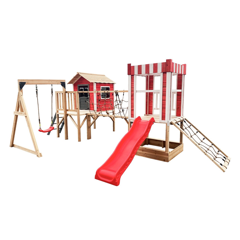 HOME DELUXE Spielpark inkl. Rutsche WUNDERLAND Rot - 555 x 340 cm