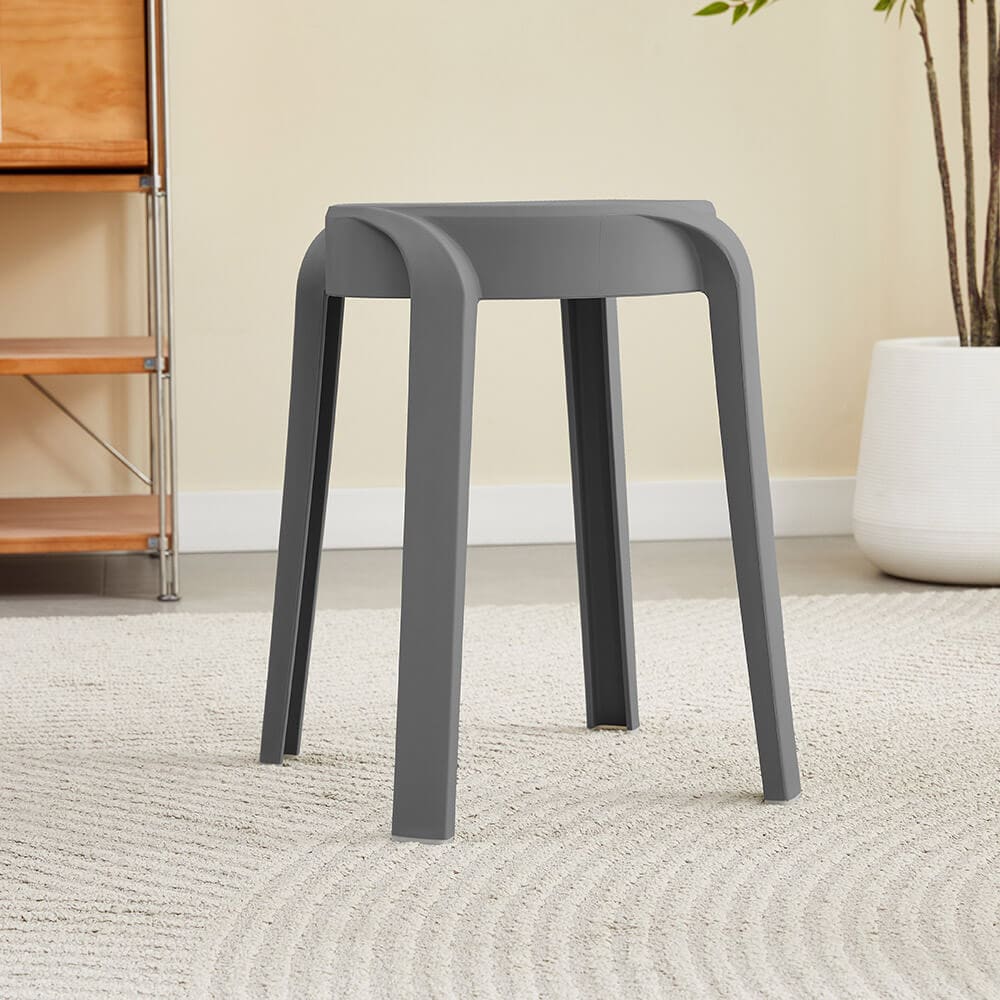 HOME DELUXE Hocker stapelbar NIVO &ndash; Grau, 10er Set 