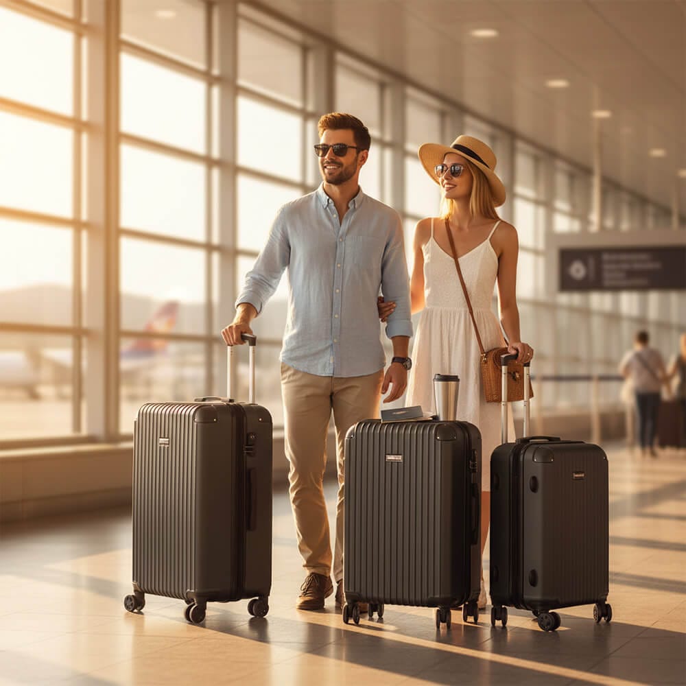 HOME DELUXE Reisekoffer Set VAYA &ndash; 3-teilig, Schwarz 