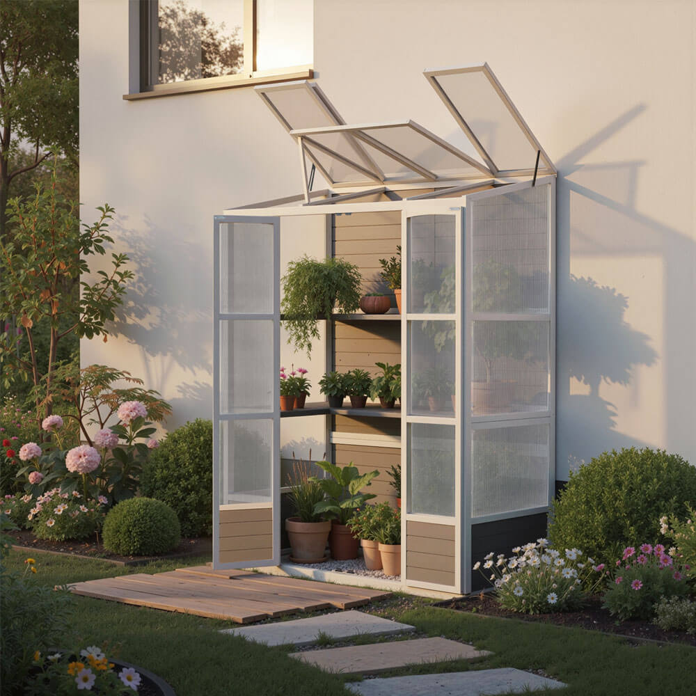 HOME DELUXE Anlehngew&auml;chshaus YANA GREEN - Grau 