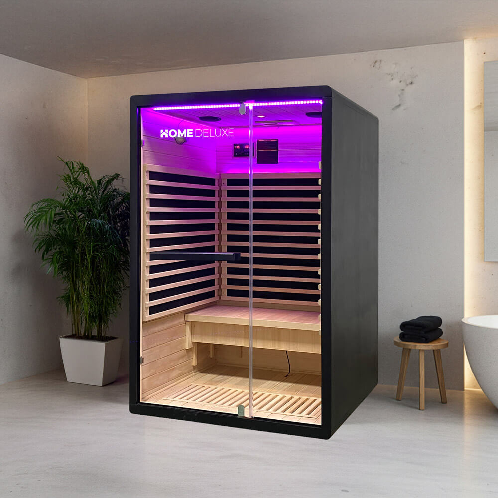 HOME DELUXE Infrarotkabine NERO L - 190 x 153 cm f&uuml;r 3 Personen 