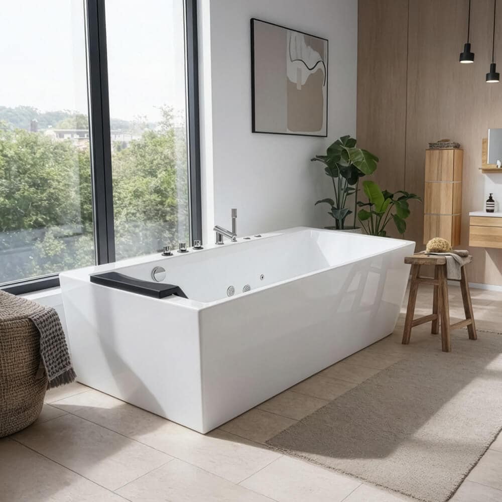 HOME DELUXE Whirlpool Badewanne mit ergonomischer Form BAKAL - Wei&szlig; 