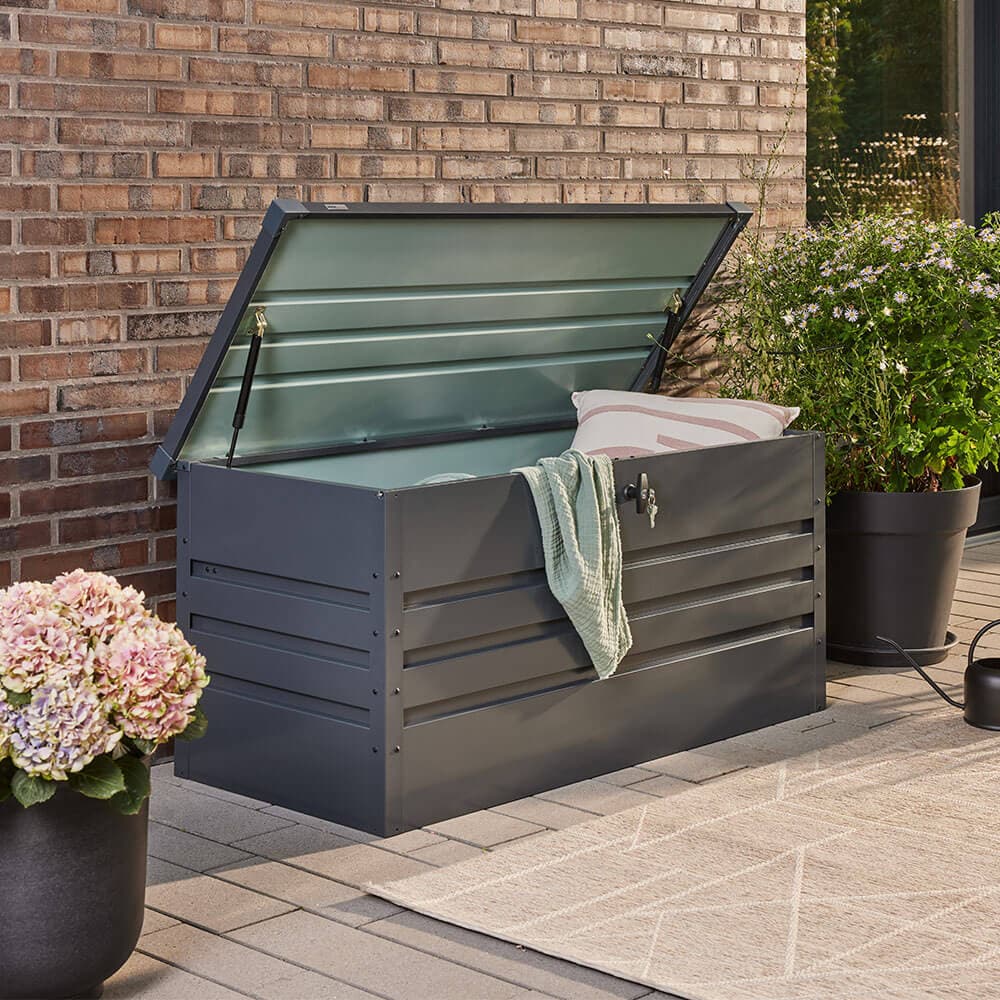 HOME DELUXE Metallaufbewahrungsbox MEGABOX XL - 126 x 56 cm 400l Anthrazit 