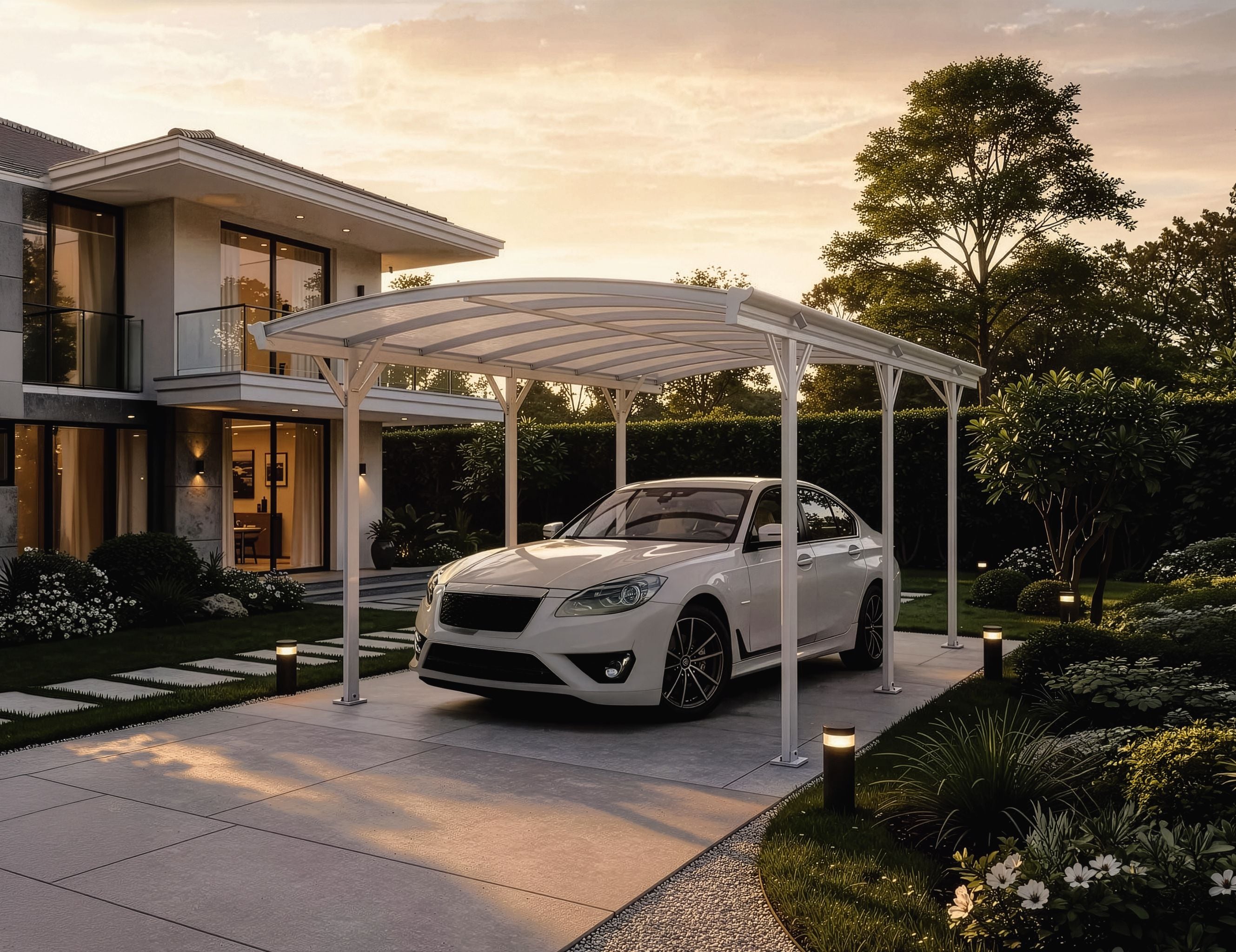 HOME DELUXE Design Carport FALO - 505 x 300 cm Wei&szlig; 