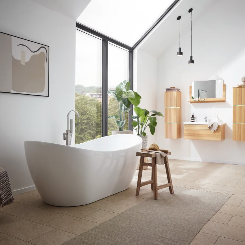 HOME DELUXE Freistehende Badewanne mit Whirlpoolfunktion OVALO PLUS - 180 x 90 cm 