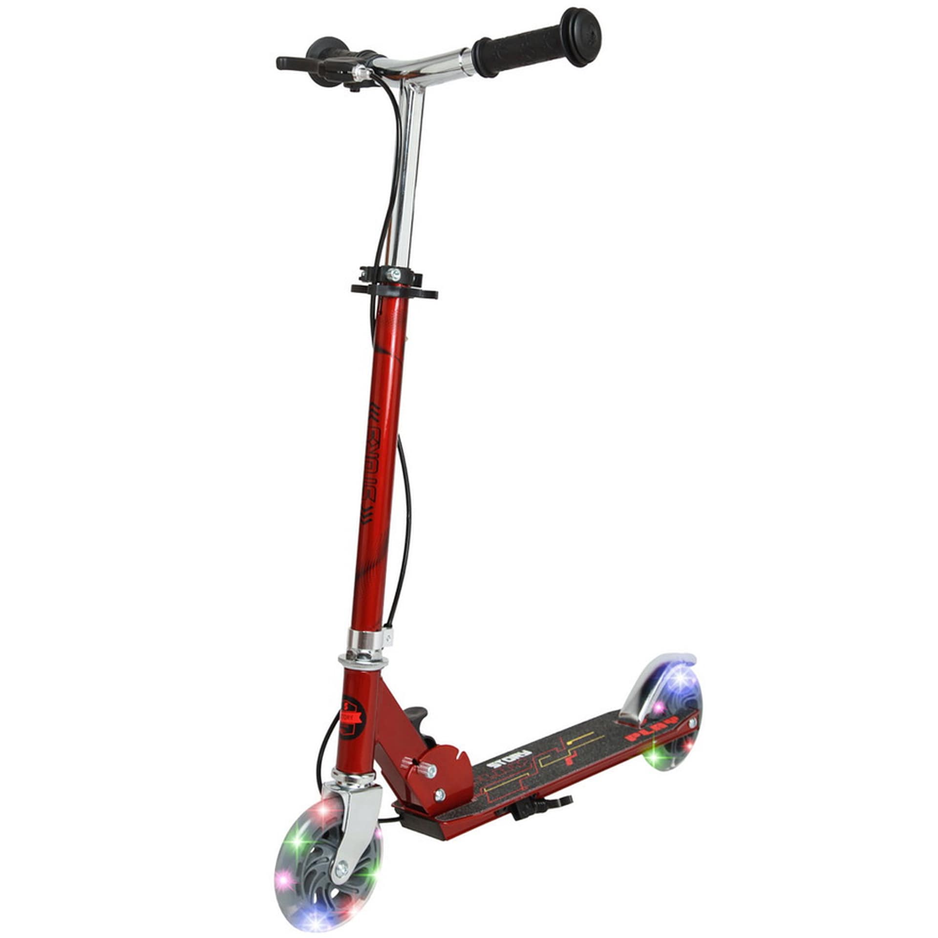 Kinder-Scooter  Play LED, dunkelrot 