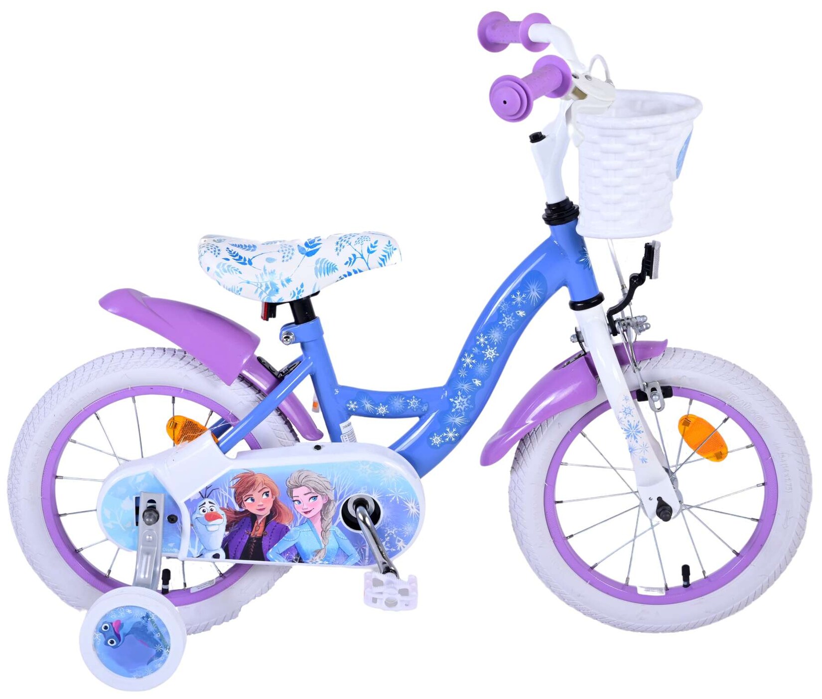 VOLARE Kinderfahrrad Disney Frozen 2 14 Zoll, Blau / Lila