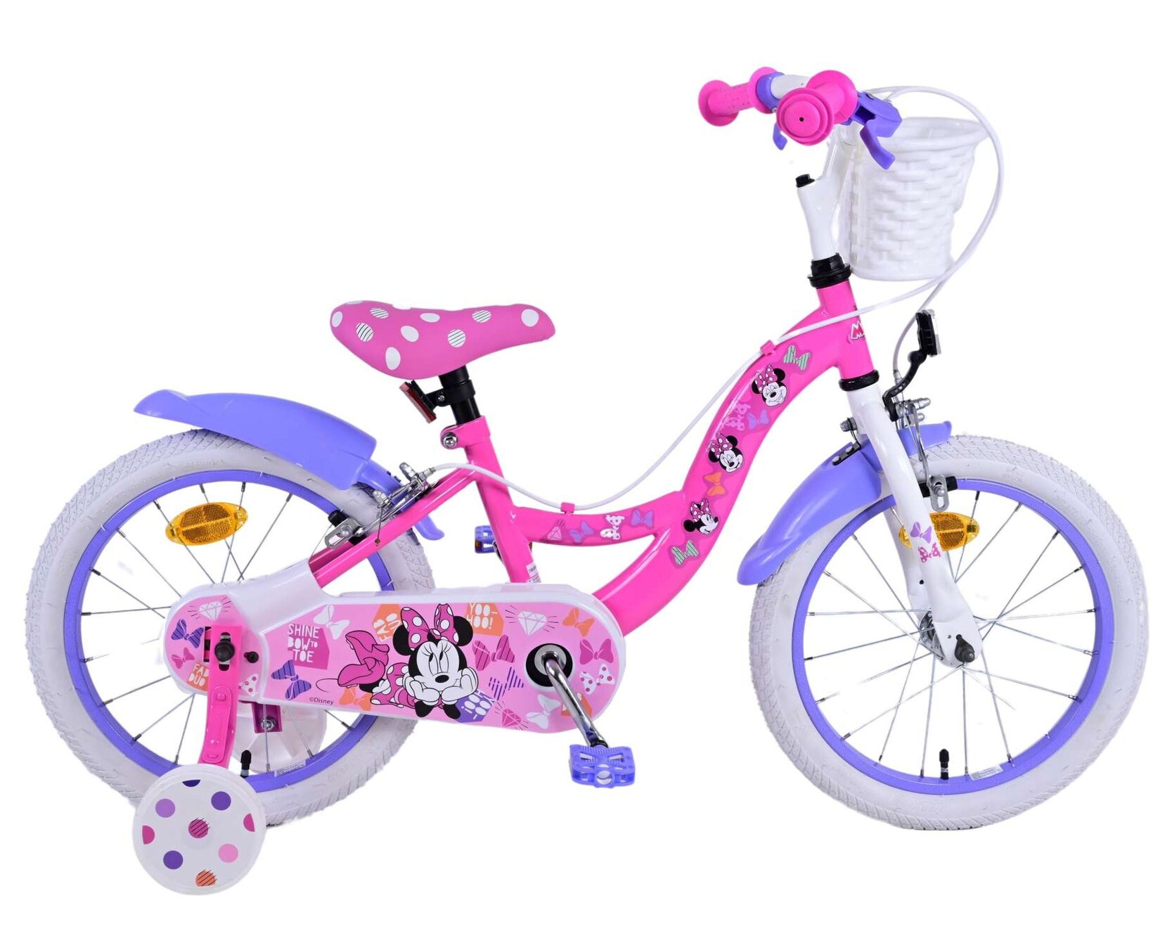VOLARE Kinderfahrrad  Disney Minnie, 16  Zoll, ohne Rücktrittbremse
