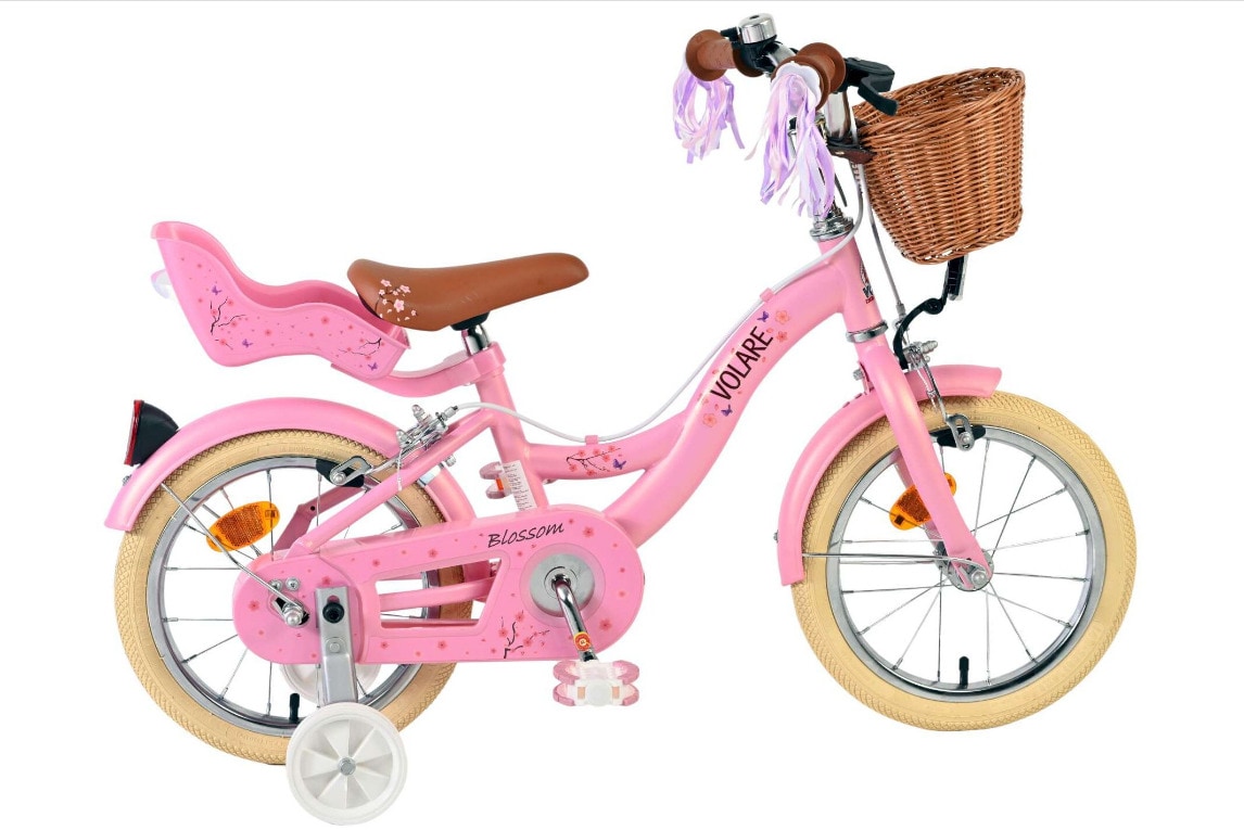 VOLARE Kinderfahrrad Blossom  14  Zoll ohne R&uuml;cktrittbremse, rosa 