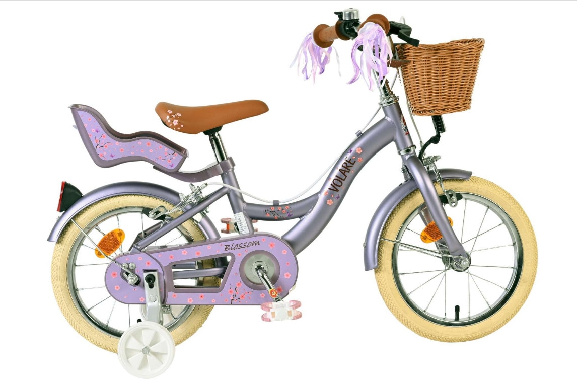 VOLARE Kinderfahrrad Blossom  14  Zoll ohne R&uuml;cktrittbremse, lila 