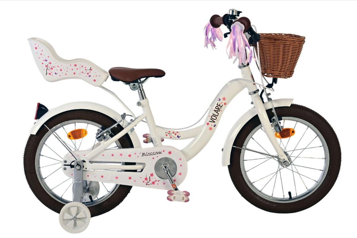 VOLARE Kinderfahrrad Blossom  16  Zoll wei&szlig;, ohne R&uuml;cktrittbremse 