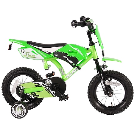 VOLARE Kinderfahrrad Motorrad 12 Zoll, grün 