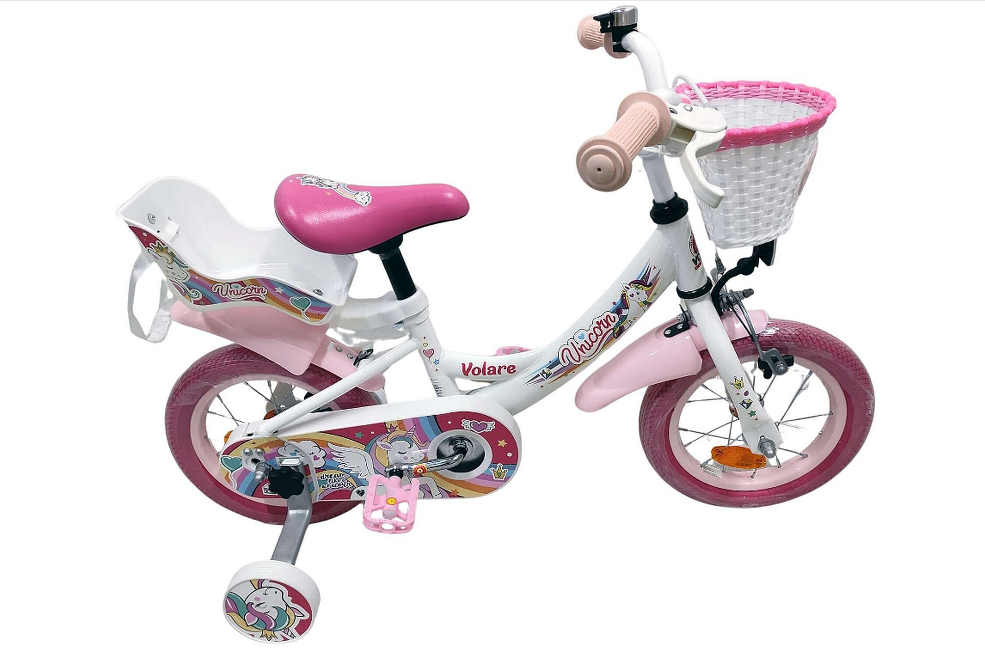 VOLARE Kinderfahrrad  Unicorn 12 Zoll, wei&szlig; 