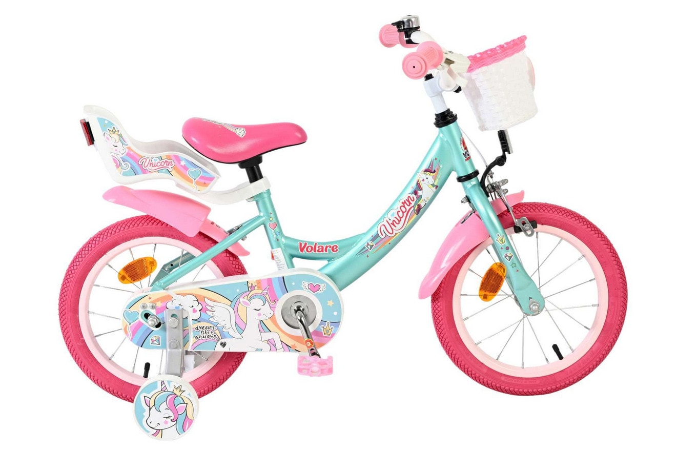 VOLARE Kinderfahrrad  Unicorn 14 Zoll, gr&uuml;n 