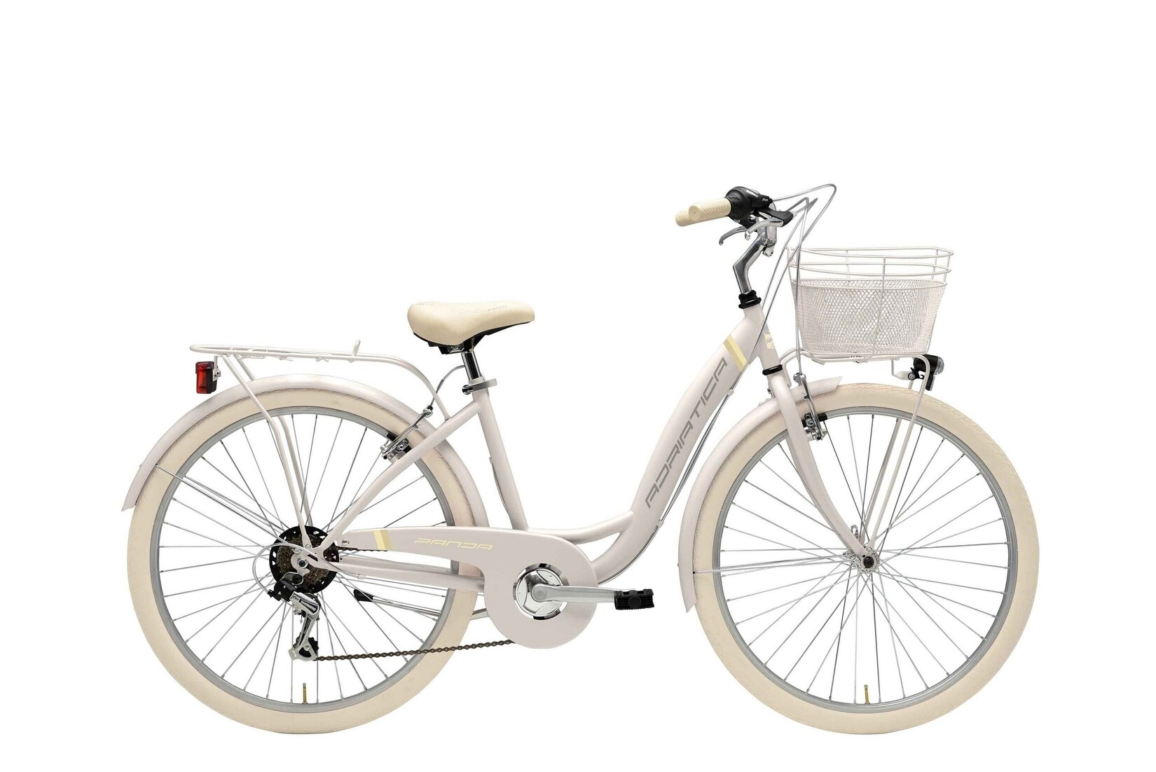 Cityfahrrad 26 Zoll PANDA weiß,  inkl. Korb