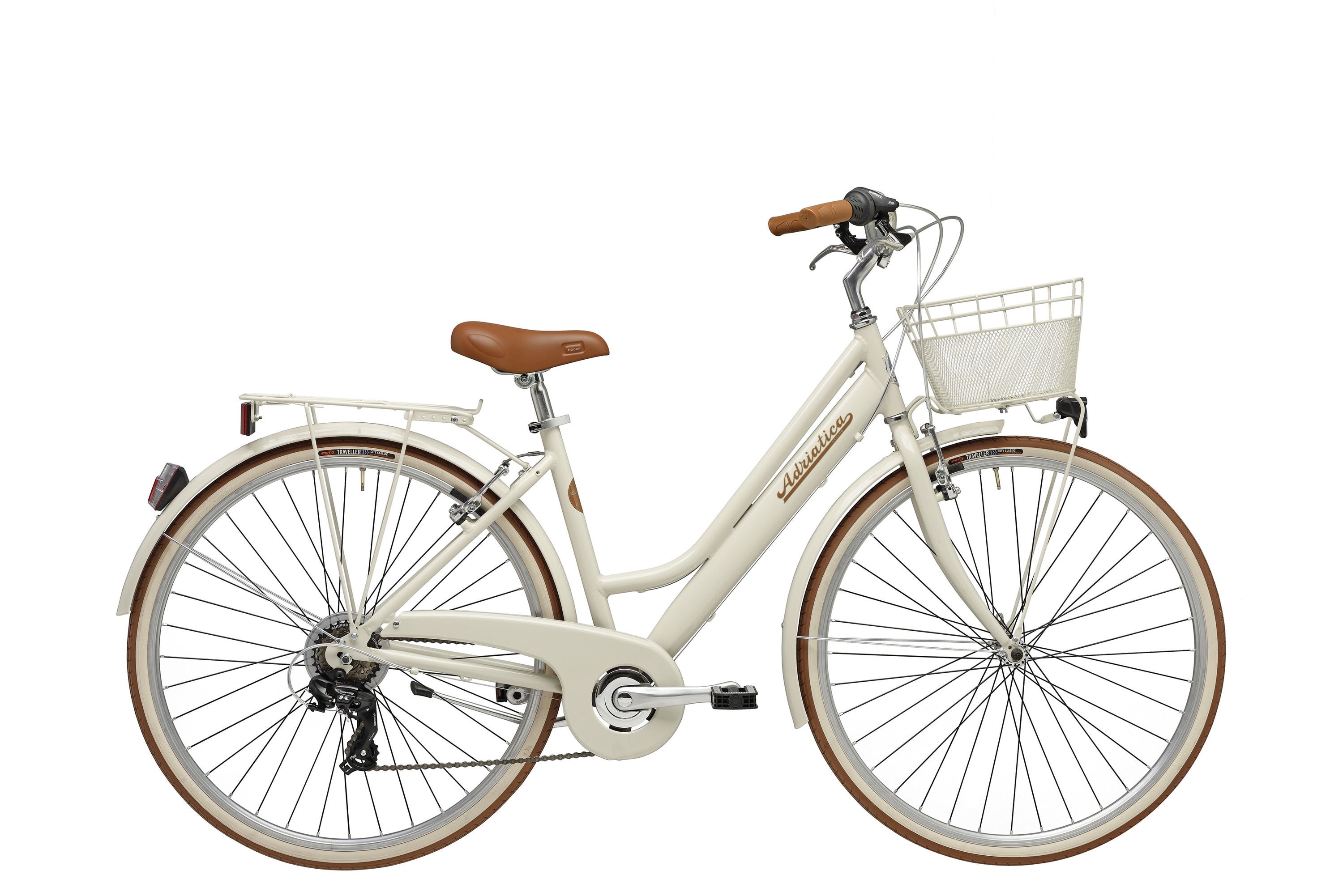 Adriatica Cityfahrrad 28 Zoll RETRO Lady beige inkl. Korb 