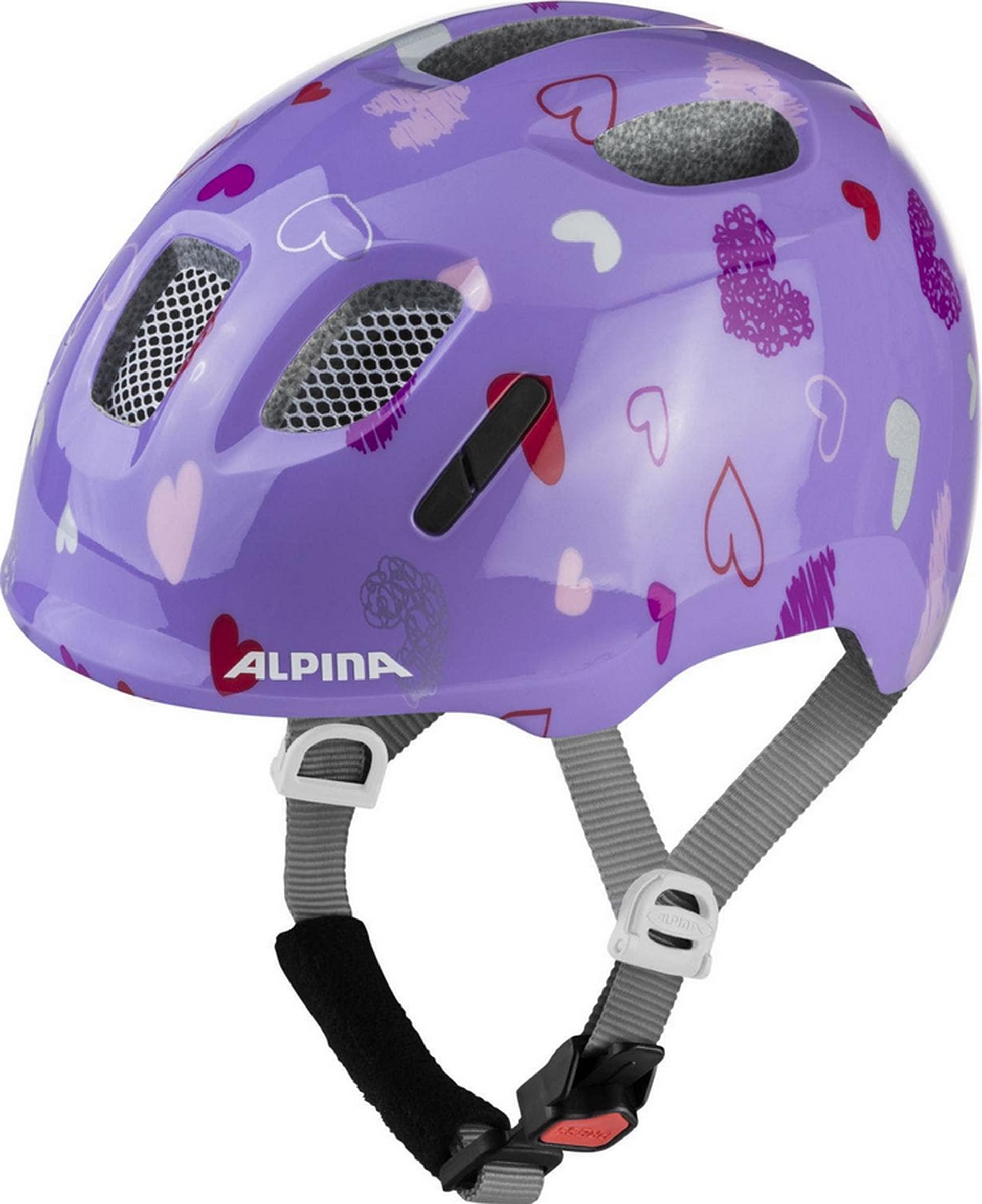 Alpina Kinder-Helm  Ximo 2, purple hearts 